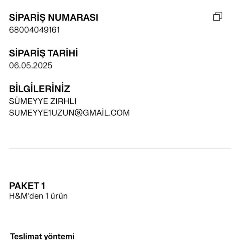 H&M İade İşlemi Sonrası Para İadesi Yapılmadı