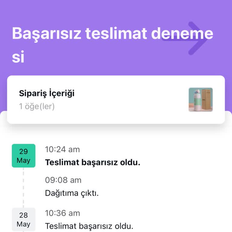 Termos Türkiye'den Siparişim Zamanında Teslim Edilmedi
