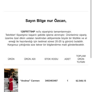 Siparişimde Gecikme Ve Yanlış Bilgilendirme Yaşadım