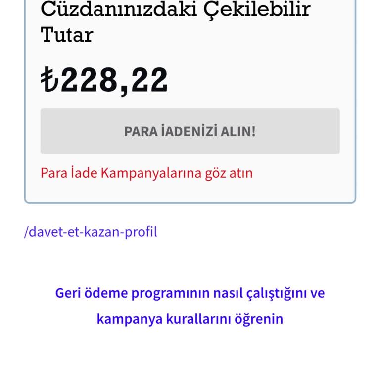 Cüzdan İade Talebim Sonuçlanmadan Para İadem Siliniyor