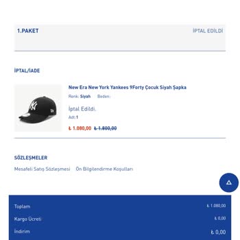 Intersport Ücretini Ödediğim Ürün Bilgi Verilmeden İptal Edildi!