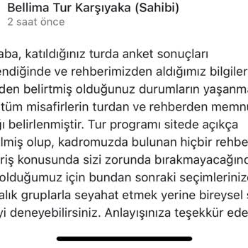Bellima Tur GAP Turu Deneyiminde Hayal Kırıklığı Ve Yetersiz Müşteri İletişimi