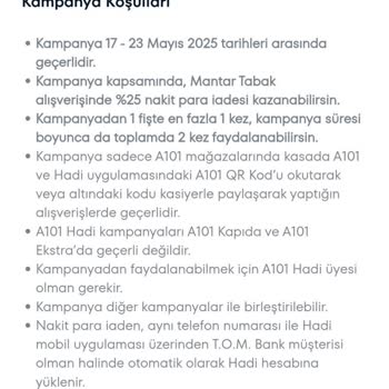 A101 Hadi Uygulaması Bakiye Yükleme Sorunu ve Yetersiz Destek