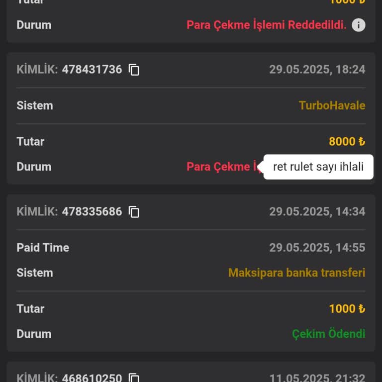 Kazanılan Paranın Ödenmemesi Ve Hesabın Engellenmesi