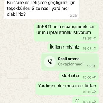 Birissine Siparişimde İletişim Yok İade Yapılmadı