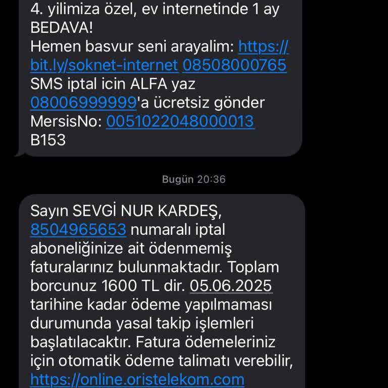 Kutuyu İade Ettim, Haksız Borç Bildirimiyle Karşılaştım