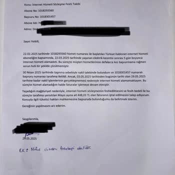 Yanlış Yönlendirme Ve İptal Sürecinde Mağduriyet Yaşatan İnternet Hizmeti