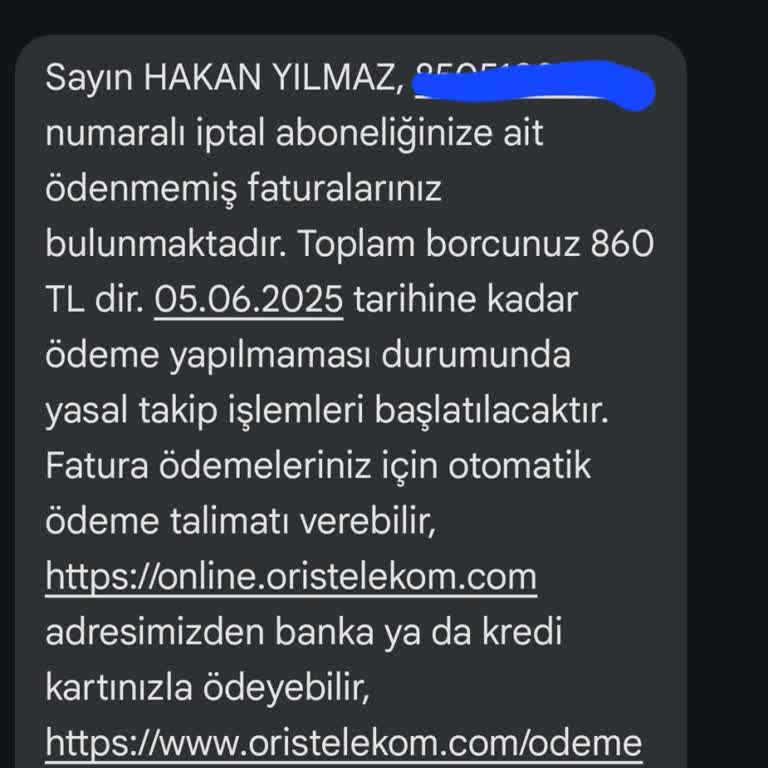 Ön Ödemeli İnternet İçin Beklenmeyen Fatura Mesajı