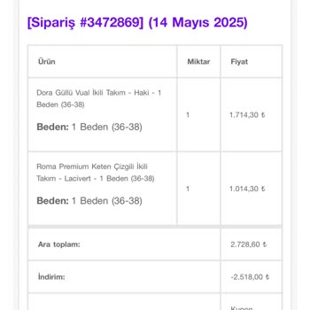 Yanlış Beden Gönderimi Ve İade Reddi Mağduriyetim