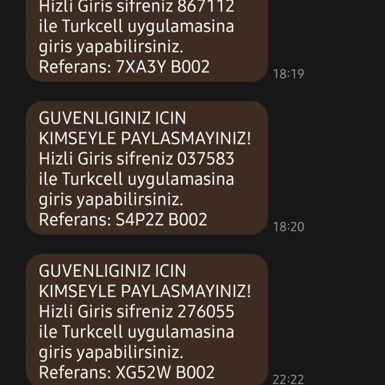 Adıma Yapılabilecek İşlemler İçin Turkcell'den Endişeliyim Ve Hızlı Giriş Mesajları Alıyorum