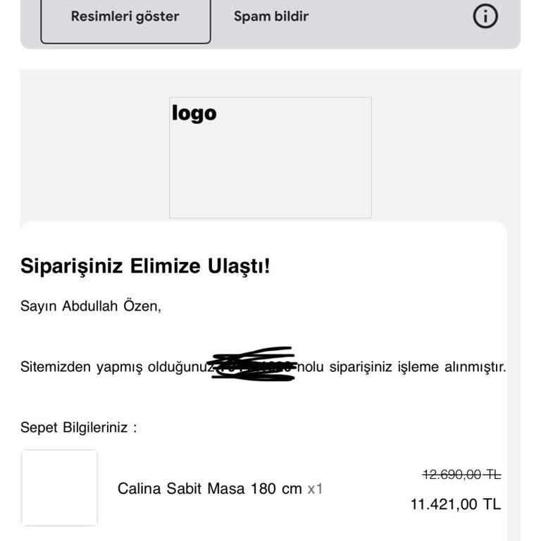 Teslim Edilmeyen Yemek Masası Ve Yetersiz Müşteri Hizmetleri