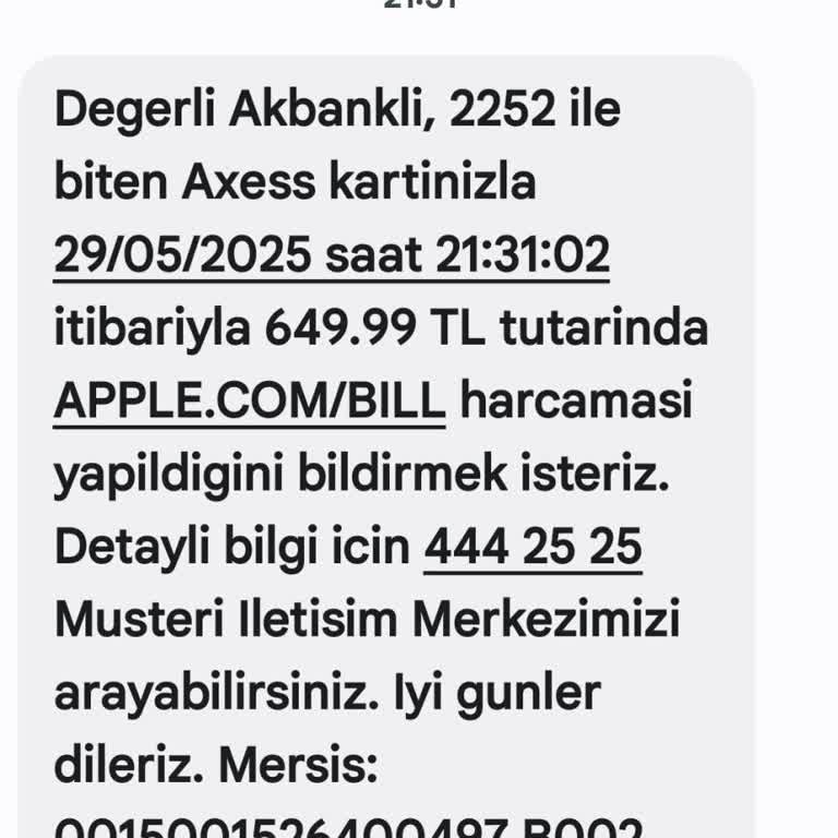 Haberim Olmadan Kredi Kartımdan Apple.com Üzerinden Yetkisiz Alışveriş Yapıldı