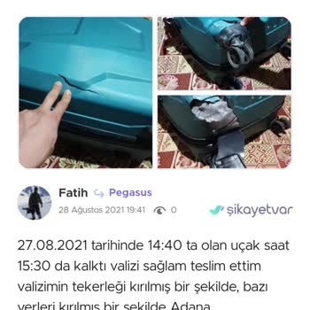 Pegasus Valiz Hasarı Ve Yıllardır Çözülmeyen Şikayet