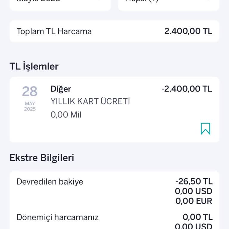 Kullanılmayan Karttan Haksız Yıllık Ücret Kesintisi