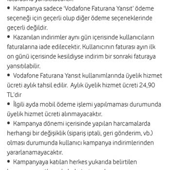 Vodafone Fatura İndirimi Kampanyası Hakkında Yanıltıcı Bilgilendirme Ve Mağduriyet