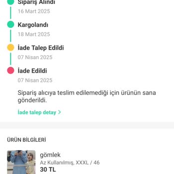 Kargo Kayboldu, Ürünüm Geri Verilmedi Ve Yetersiz Bilgilendirme