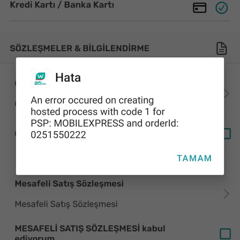 Watsons Online Alışverişte Sürekli Ödeme Hatası Alıyorum