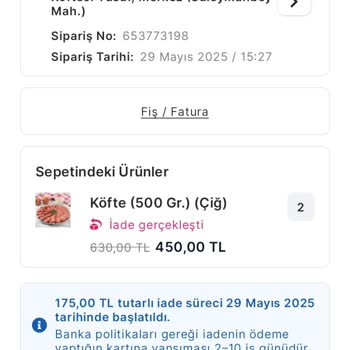 Eksik Gelen Köfte Siparişine Çözüm Sunulmadı, Müşteri Memnuniyeti Yok