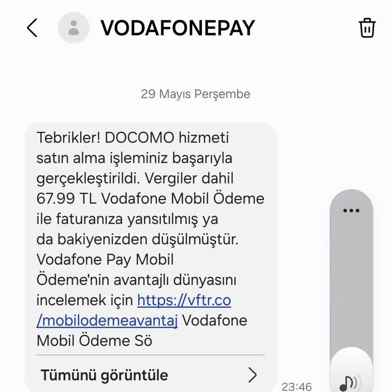 Vodafone Pay Onayım Olmadan Docomo Aboneliği ve Haksız Mobil Ödeme Kesintisi