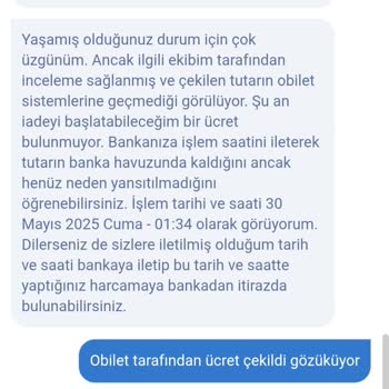 Ödeme Alındı, Bilet Verilmedi: Mağduriyetim Giderilmedi