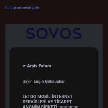 Tanımadığım Şirketten Gelen E-Arşiv Fatura Maili Hakkında Bilgilendirme Talebi