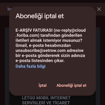 Tanımadığım Şirketten Gelen E-Arşiv Fatura Maili Hakkında Bilgilendirme Talebi