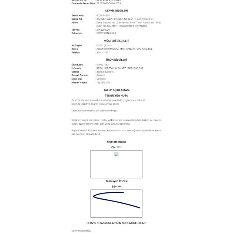 Aynı Panel Arızası İkinci Kez Tekrarlandı, Değişim Talebim Reddedildi