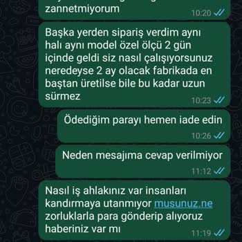 Sipariş Edilen Halı İki Aydır Teslim Edilmedi Müşteri Hizmetleri İlgisiz