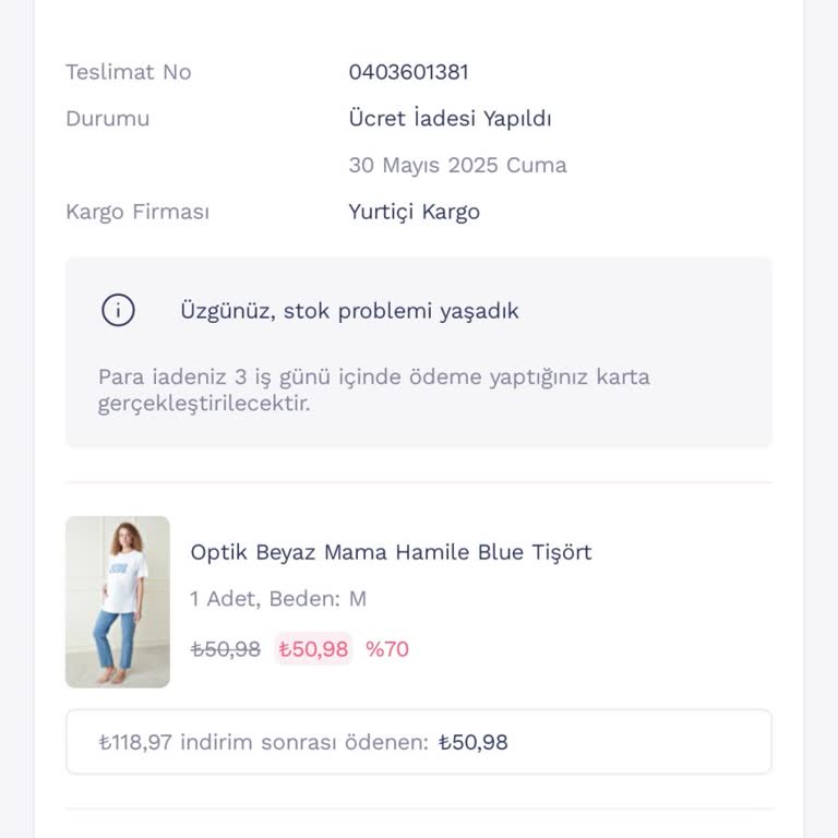 Siparişim Doğumum Öncesi İptal Edildi, Mağdur Edildim