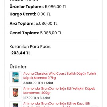 Satın Alınan Mamaların Kalitesi Hakkında Şikayet