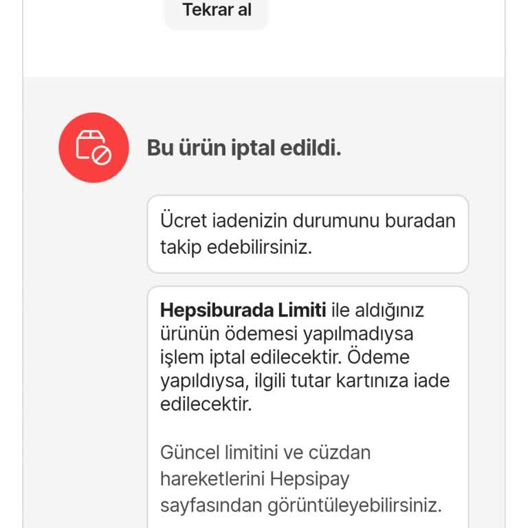 Siparişim Onayım Dışında İptal Edildi, Mağdur Oldum