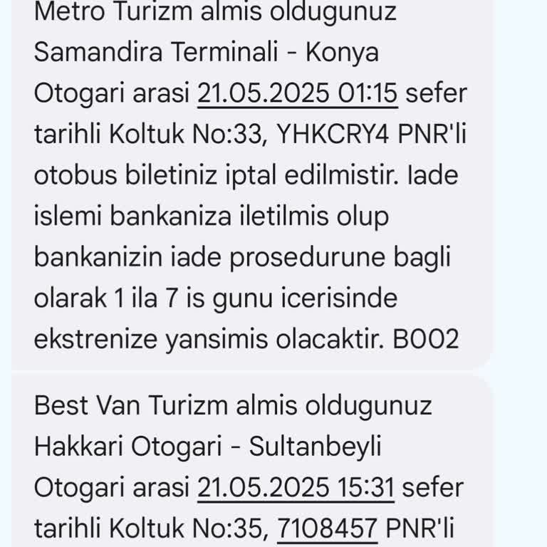 İptal Edilen Biletin Ücreti Hâlâ Yatmadı, Mağdurum!