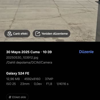 Samsung S24 FE Kamerasında Düşük Çözünürlük Sorunu