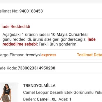 Trendyolmilla İade Sürecinde Kaybolan Ürünümün Ücreti Ödenmiyor