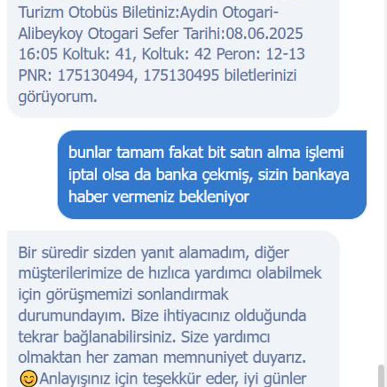 Ödeme İptal Edildiği Halde Para İadesi Yapılmadı Ve Destek Alamadım
