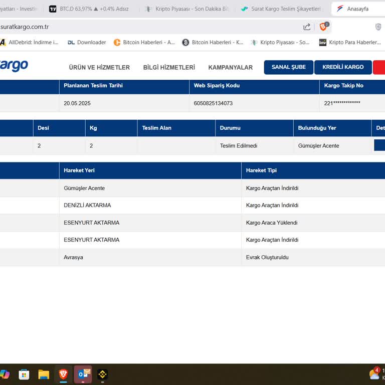 Sürat Kargo Kayıp Kargo Sorunları Ve İletişimsizlik Mağduriyeti