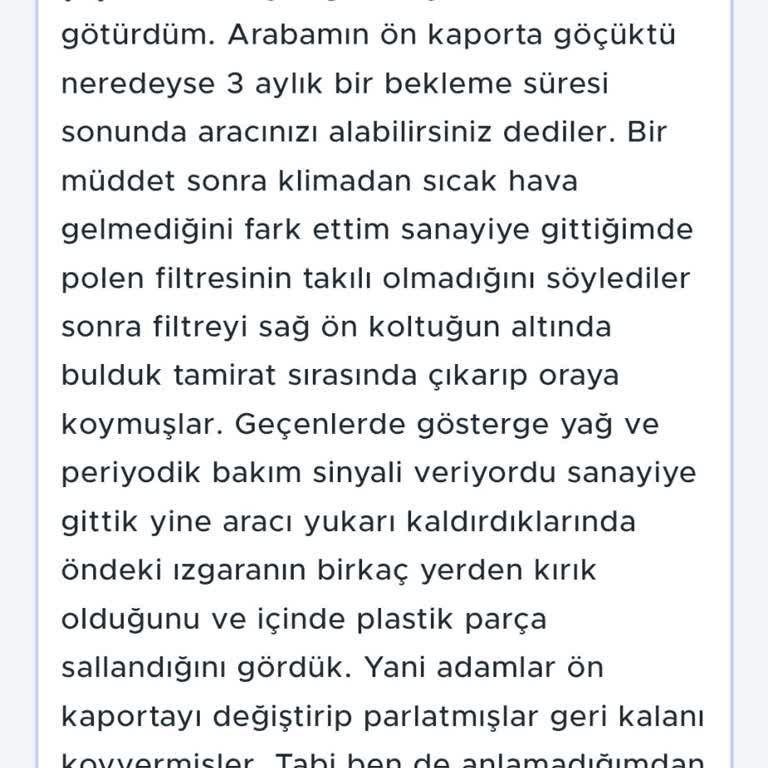 Yetkili Serviste Eksik Ve Özensiz Tamirat Mağduriyeti