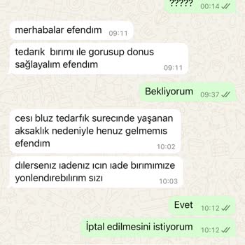 Siparişim İçin İki Haftadır Dönüş Yapılmıyor