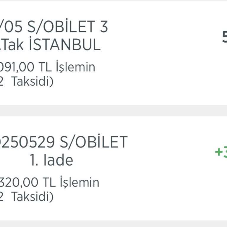 Taksitli Bilet İptalinde Eksik İade Ve Farkın Açıklanmaması