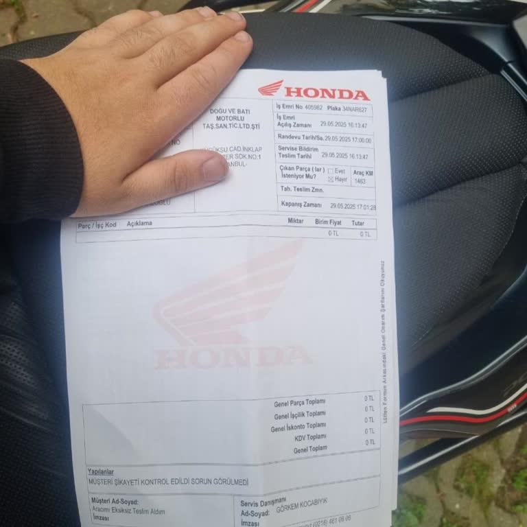 Honda Doğu Batı Şubesinde Satış Sonrası Hizmette Hayal Kırıklığı Ve Saygısız Davranış