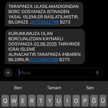 23 Yıl Öncesine Ait Olduğu İddia Edilen Borç İçin Tehditkâr Mesajlar Alıyorum