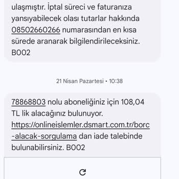 D-Smart Aboneliği Sonrası Haksız Fatura Ve Bilgilendirme Sorunu