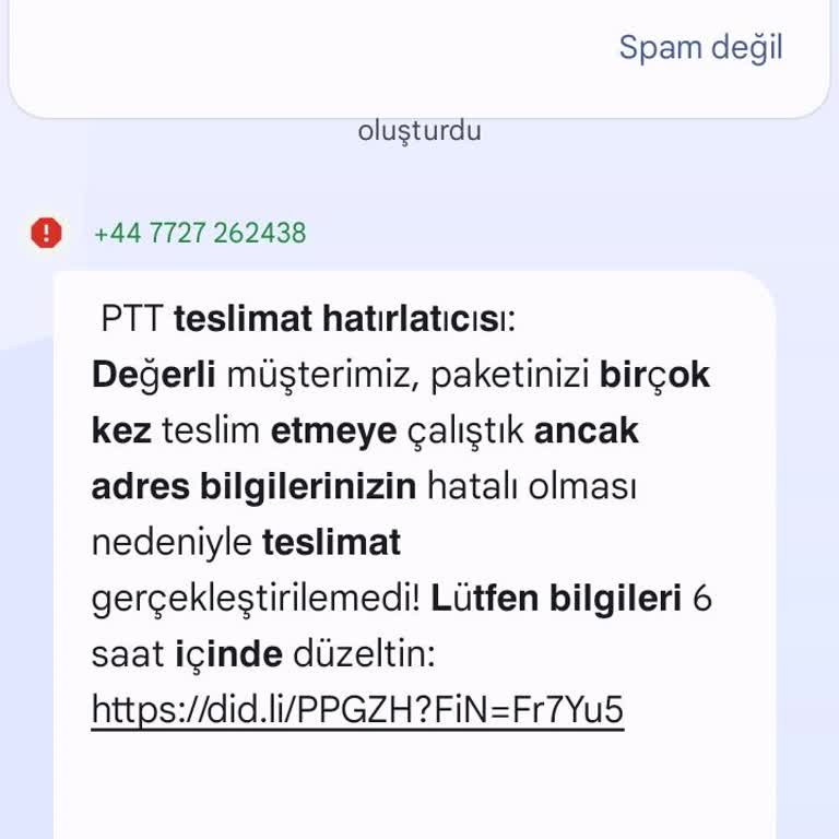 Kişisel Verilerimin İzinsiz Kullanımı Ve Sahte PTT Mesajları Hakkında Şikayet