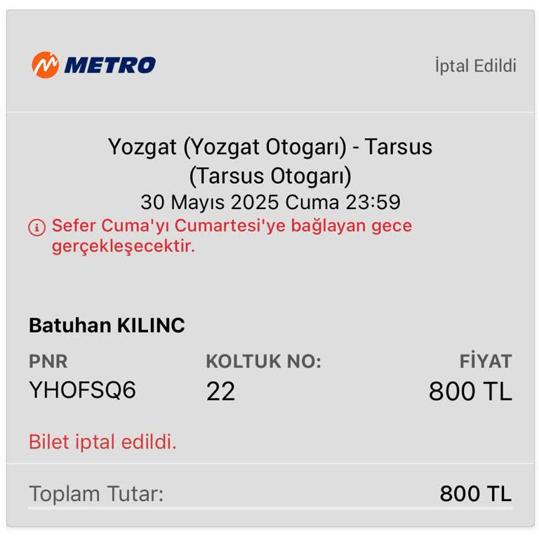 İptal Edilen Biletin Ücreti Hâlâ İade Edilmedi, Müşteri Hizmetlerine Ulaşamıyorum