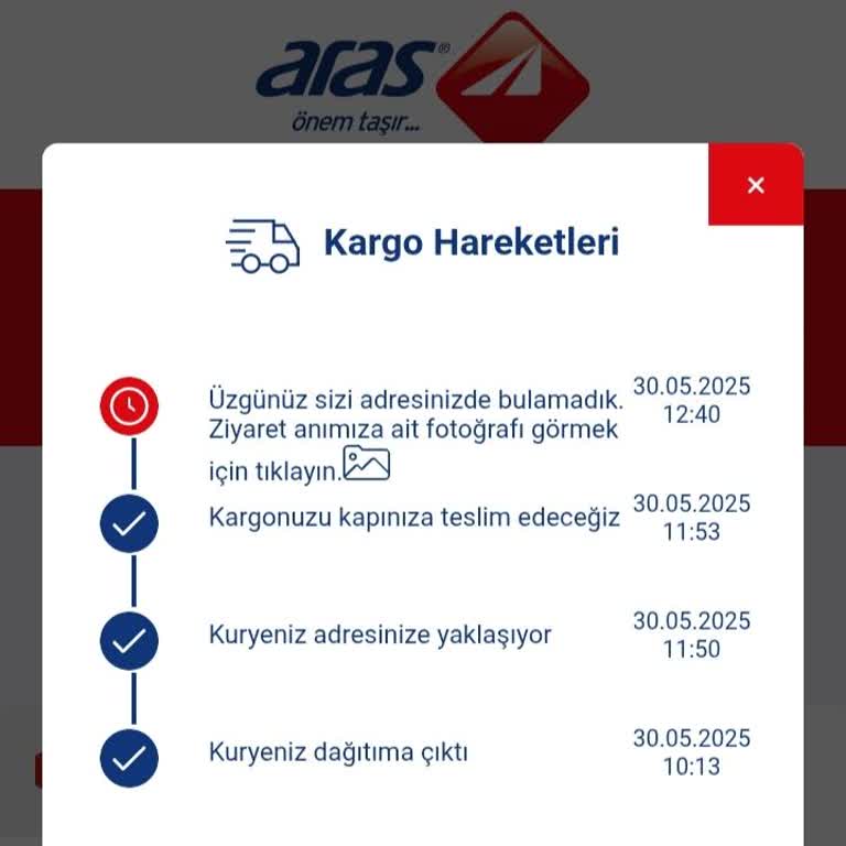 Aras Kargo'nun 'Kapıya Teslim' Seçeneğini Yerine Getirmemesi Ve İlgisiz Davranış