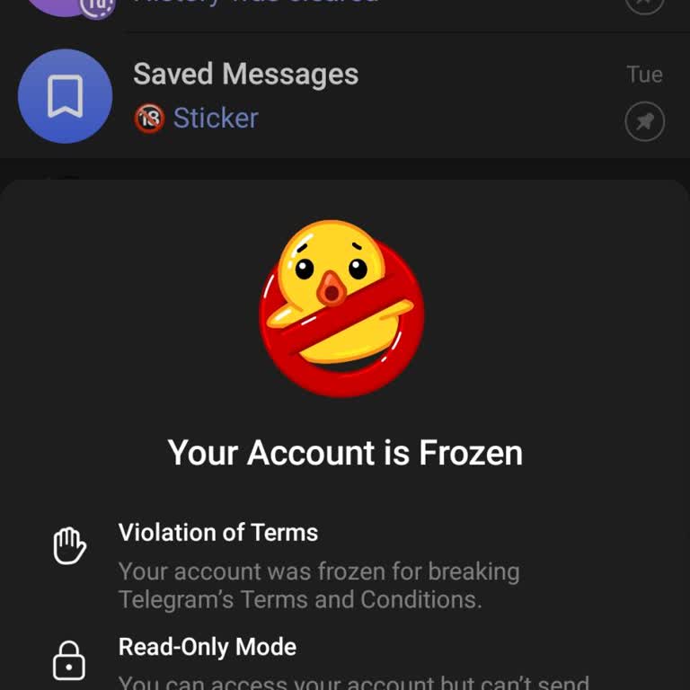 Telegram Account Got Unfrozen After Appealing