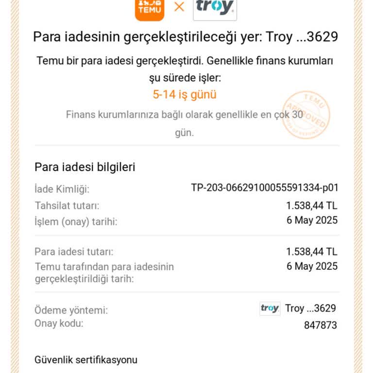 İade Edilmeyen Ücret Nedeniyle Yaşanan Mağduriyetin Giderilmesini Talep Ediyorum