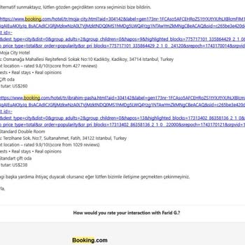 Booking.com und Pera Marmara Hotel meine Buchung verloren, bleibe ohne Unterkunft