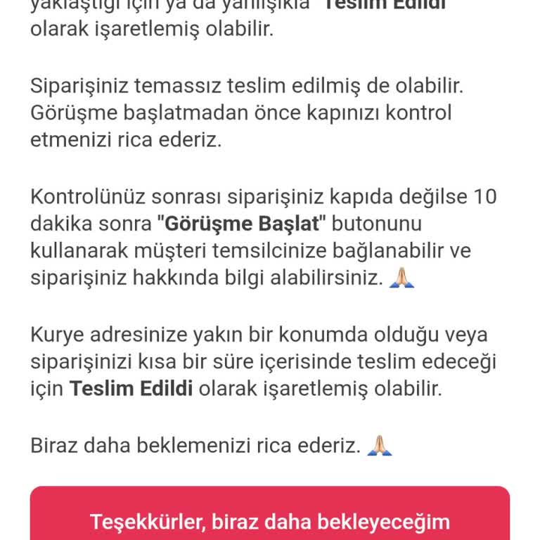 Sipariş Teslim Edilmedi, Müşteri Hizmetlerine Ulaşılamıyor