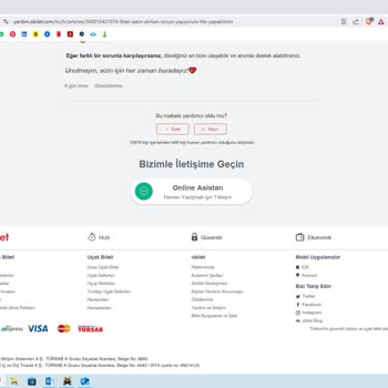 Obilet Bilet Ücreti İadesi Yapılmadı Müşteri Hizmetleri Tutarsız Bilgi Veriyor